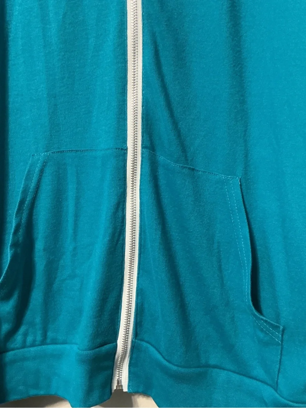 Teal Zip-Up Hoodie with Cat Logo